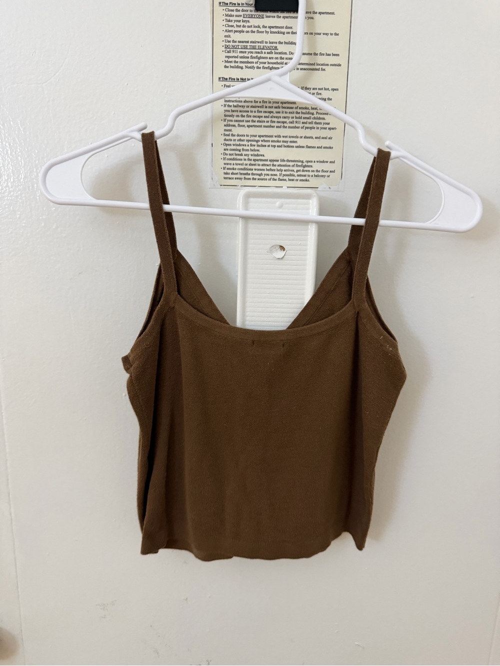 PacSun Brown Ribbed Crop Tank Top
